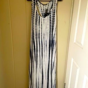 Long cotton tie dyed tank dress